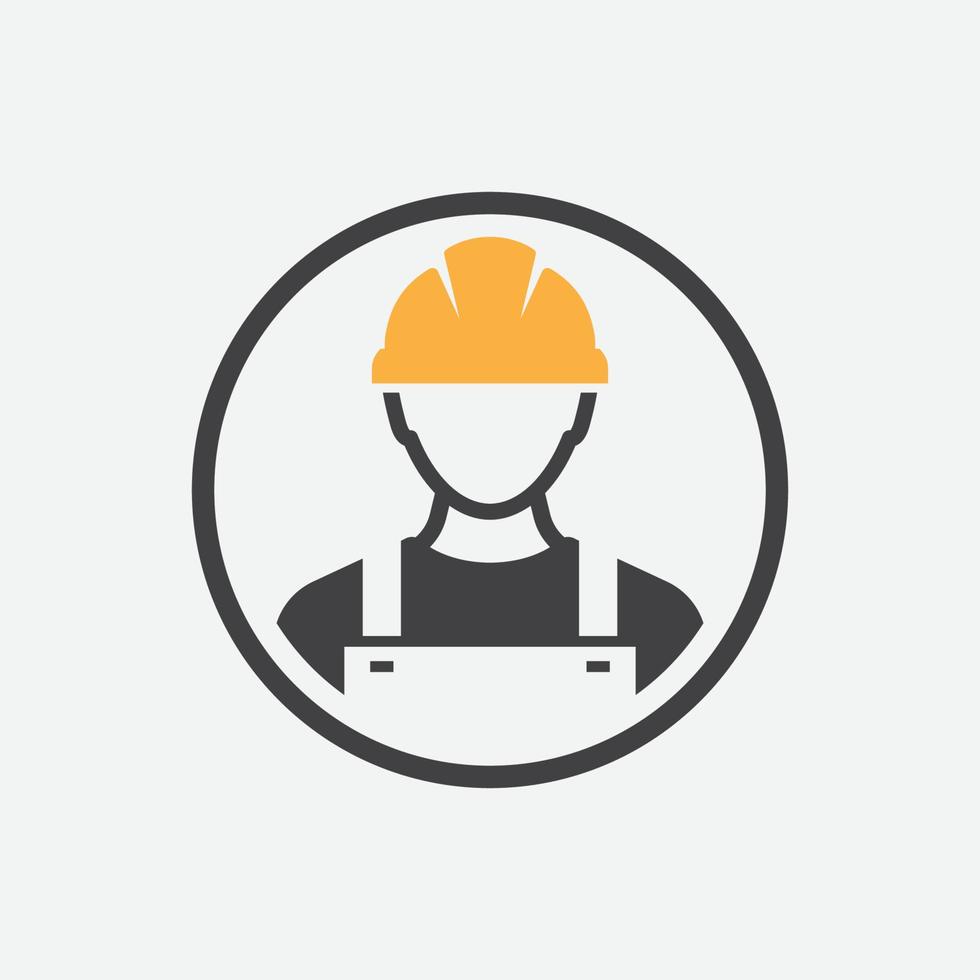 Construction Worker Icon vector Person Profile Avatar With Hard helmet and Jacket, builder man in a helmet, icon, vector illustration