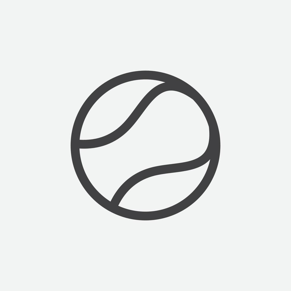 diseño vectorial de símbolo de icono de pelota de tenis, vector de pelota de tenis, icono de vector simple, bola