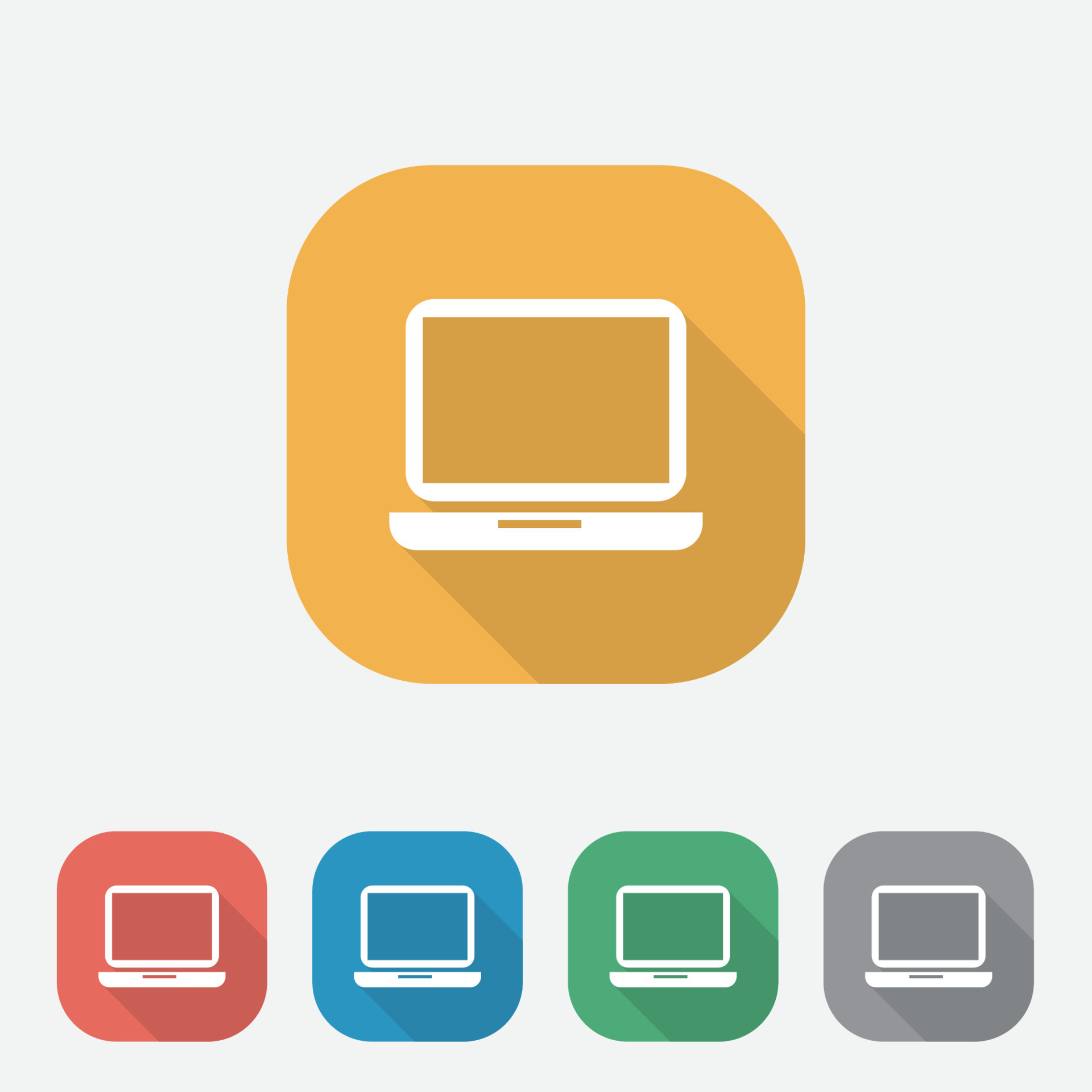 signo de vector de botón cuadrado colorido portátil con efecto de