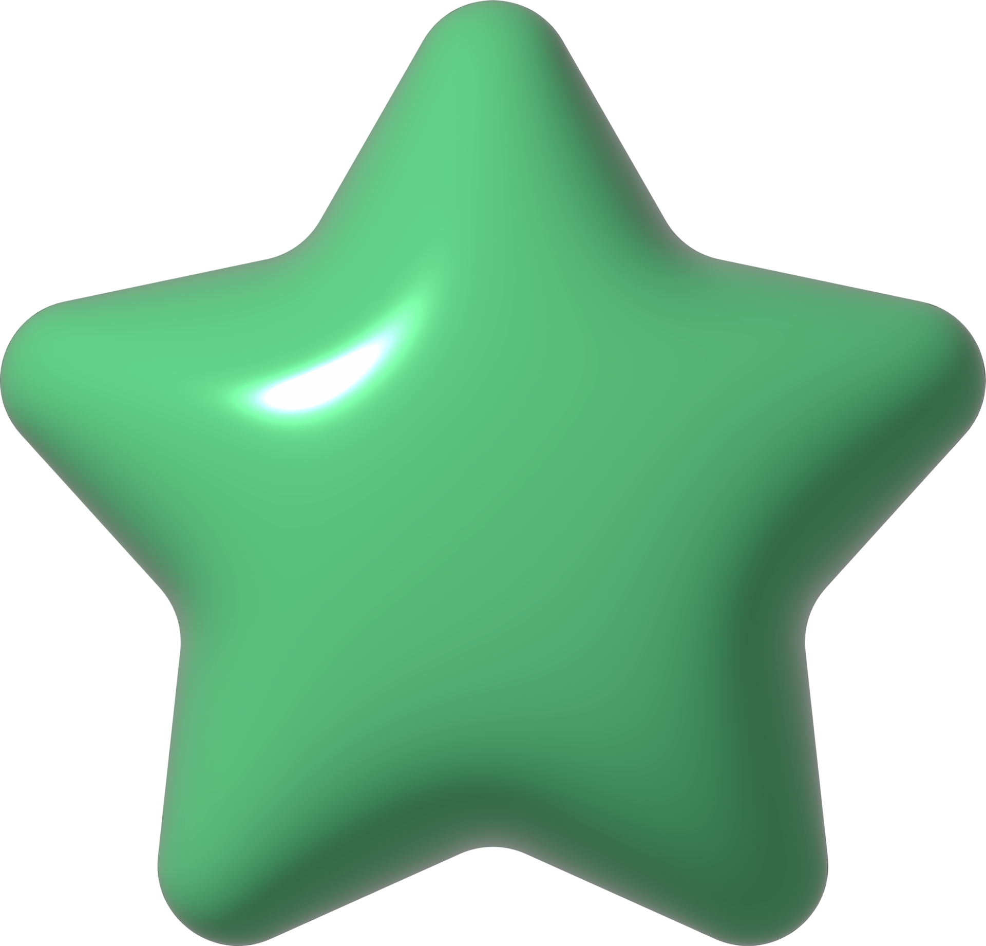 3D green star icon. 3D holiday element 15271823 PNG