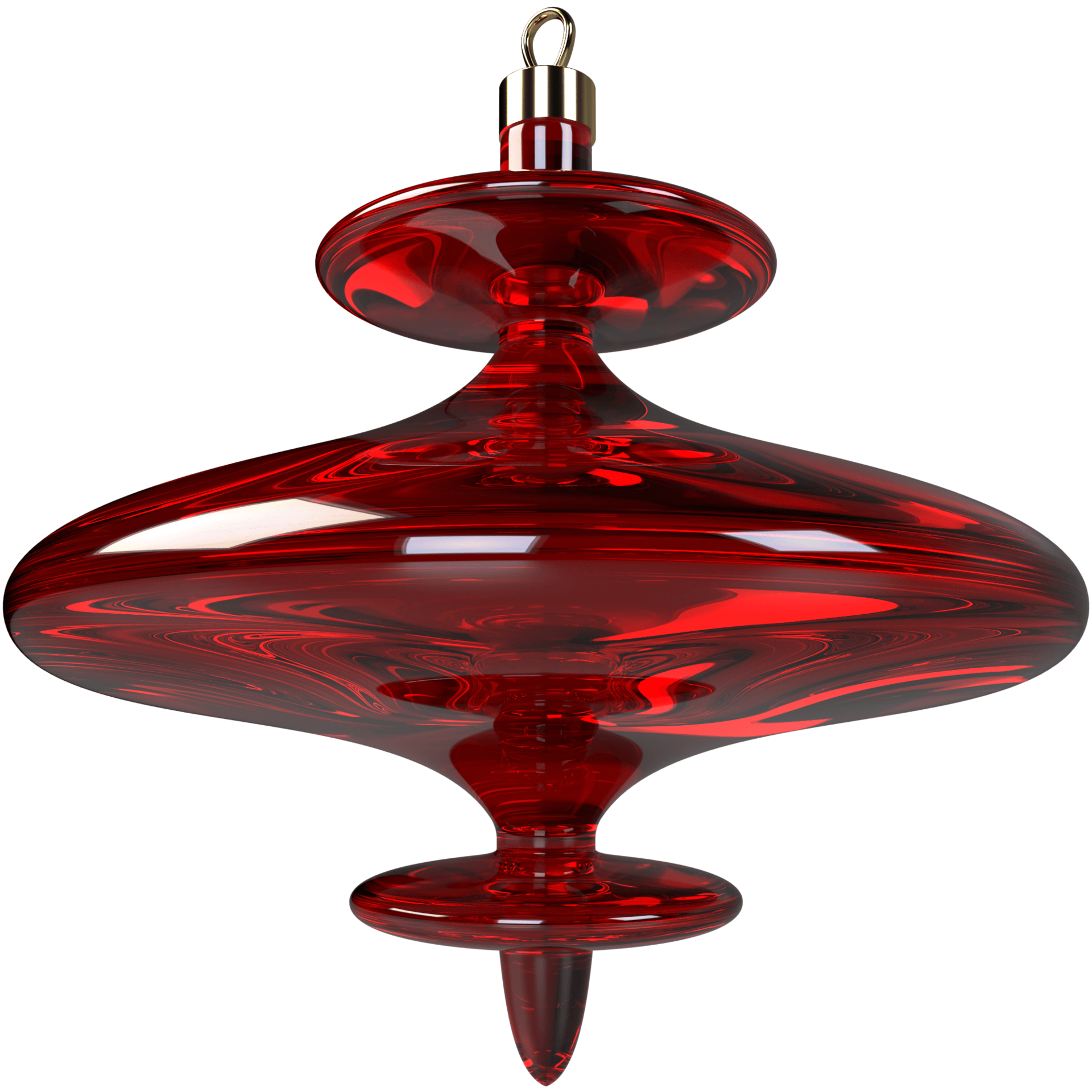 Free 3d blown red glass Christmas tree toy. Christmas and Happy New