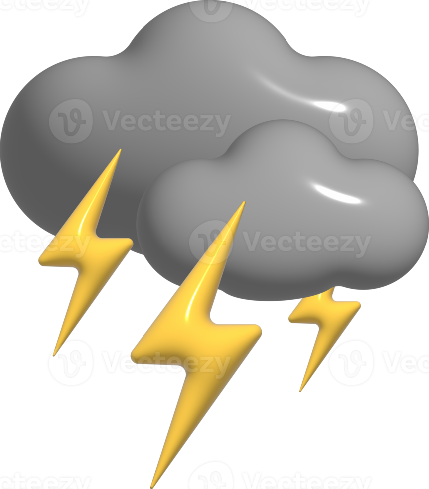 ícone de tempestade 3D. elemento do tempo 3d png