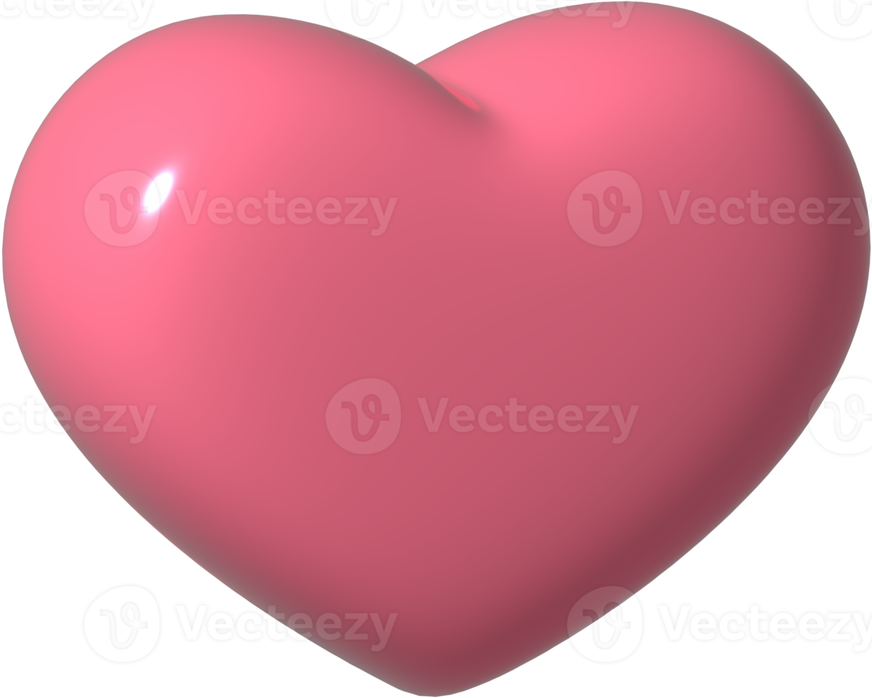 3D Heart icon. 3D holiday element for social media render illustration isolated on white background. Like symbol. Like notification, online social communication. png