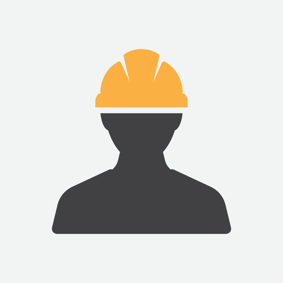 Construction Worker Icon vector Person Profile Avatar With Hard helmet and Jacket, builder man in a helmet, icon, vector illustration