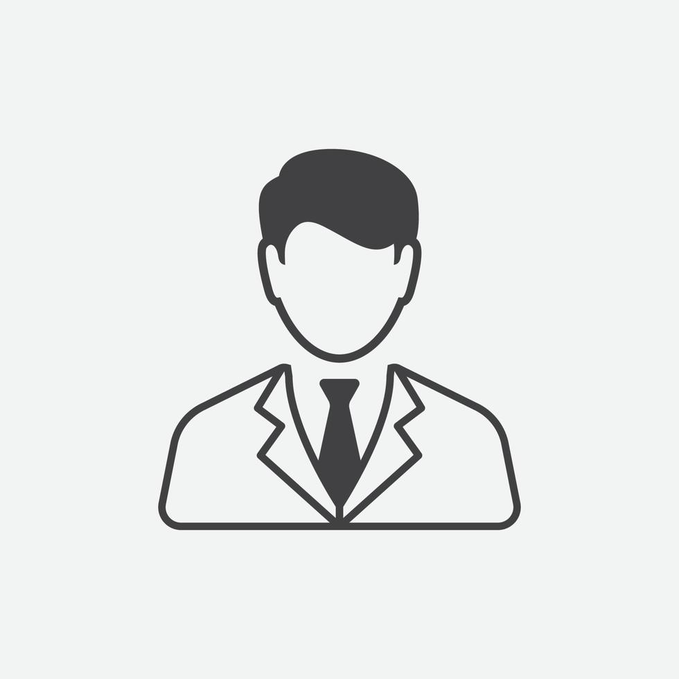 Business Man flat Icon design, human resource and businessman icon concept, man icon in trendy flat style, Symbol for your web site design, logo, app vector