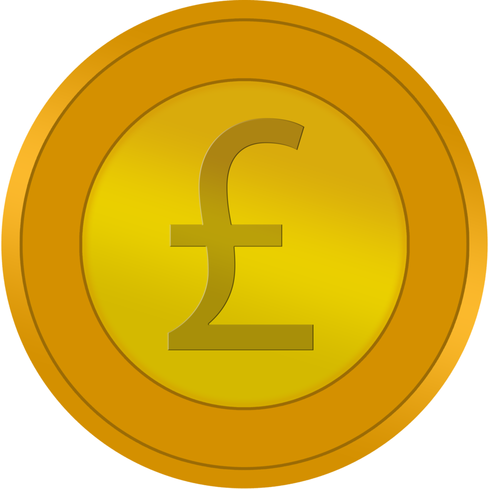 gold coin icon. With dollar sign , Yuan , Euro , Pound and Baht. illustration png