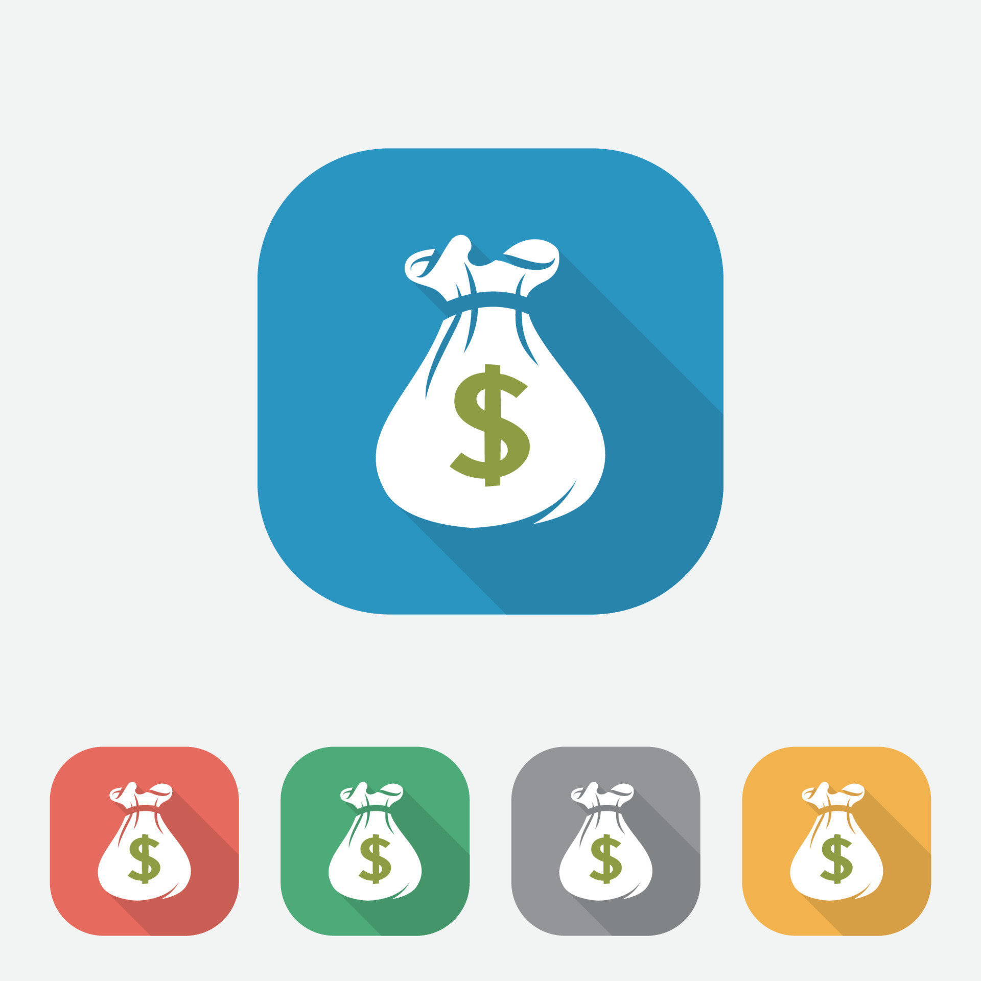 Money bag icon design, Money Flat Design E-Commerce Icon colorful