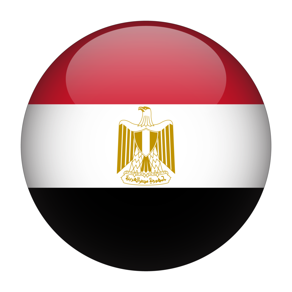 Egitto 3d arrotondato bandiera con trasparente sfondo png