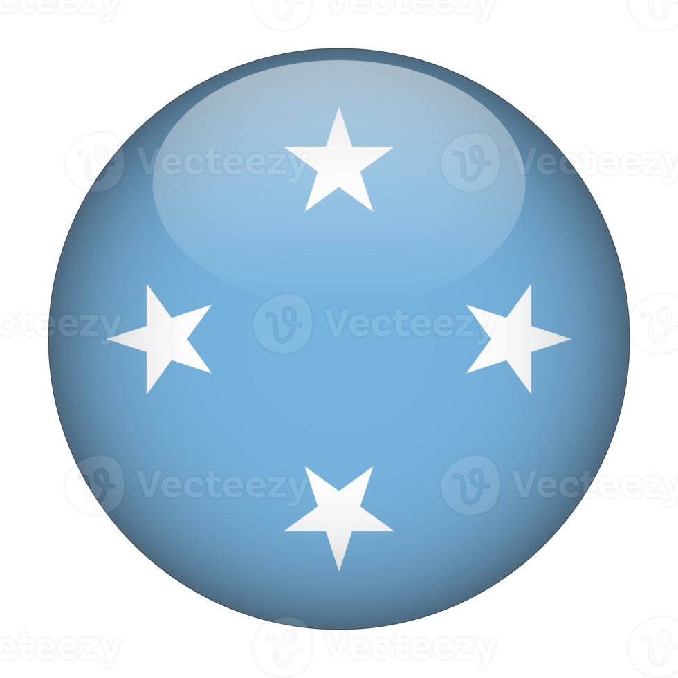 Micronesië 3d afgeronde vlag met transparant achtergrond png