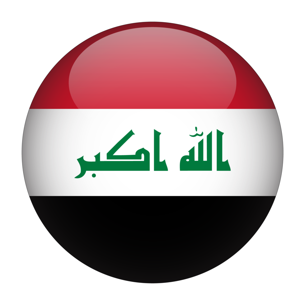 irak 3d bandera redondeada con fondo transparente png