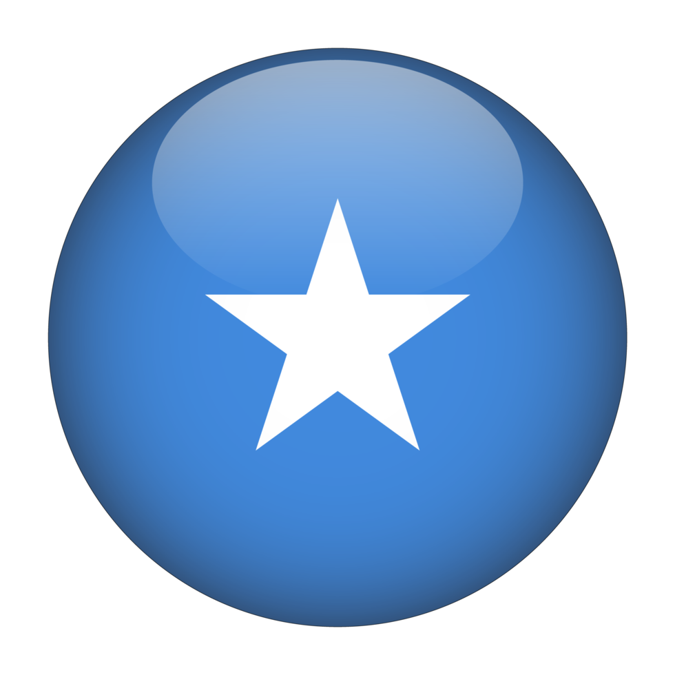 Somalia 3D Rounded Flag with Transparent Background png