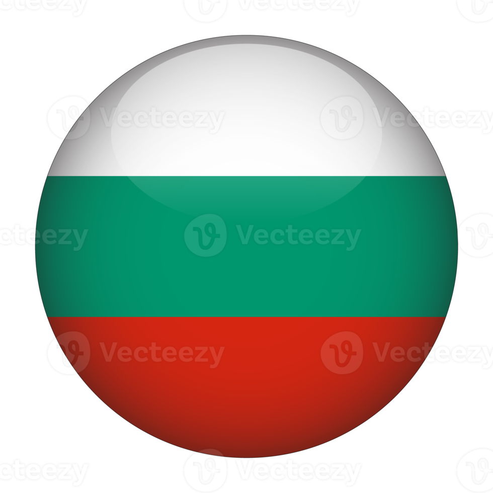 Bulgaria 3d arrotondato bandiera con no sfondo png