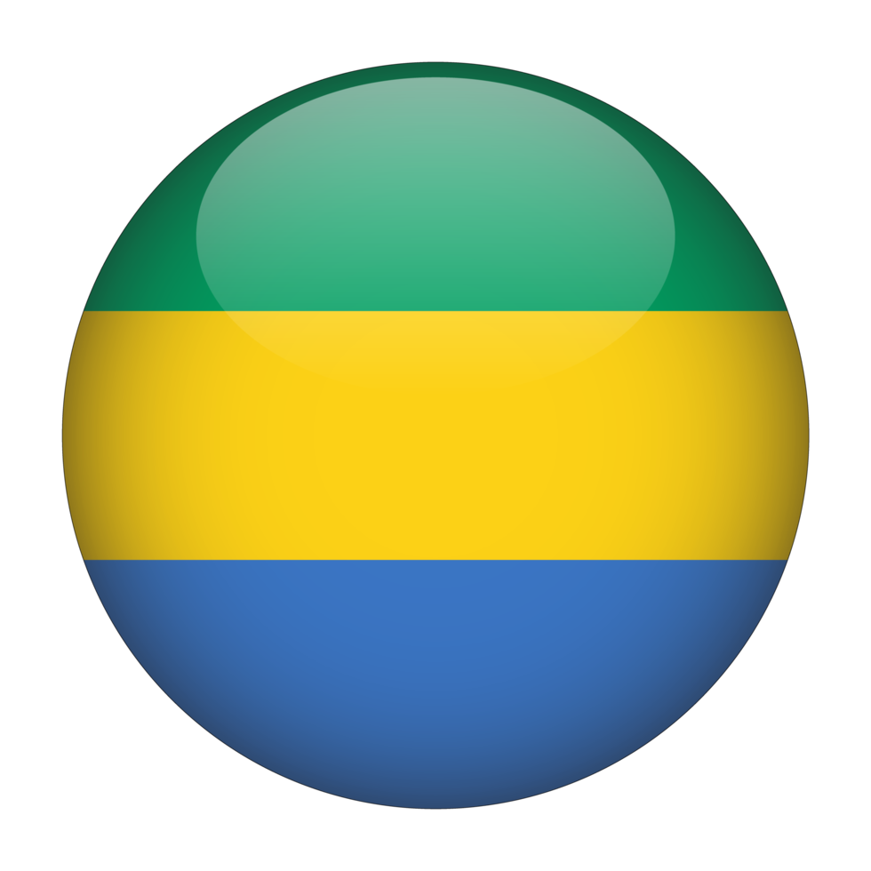 drapeau 3d gabon arrondi avec fond transparent png