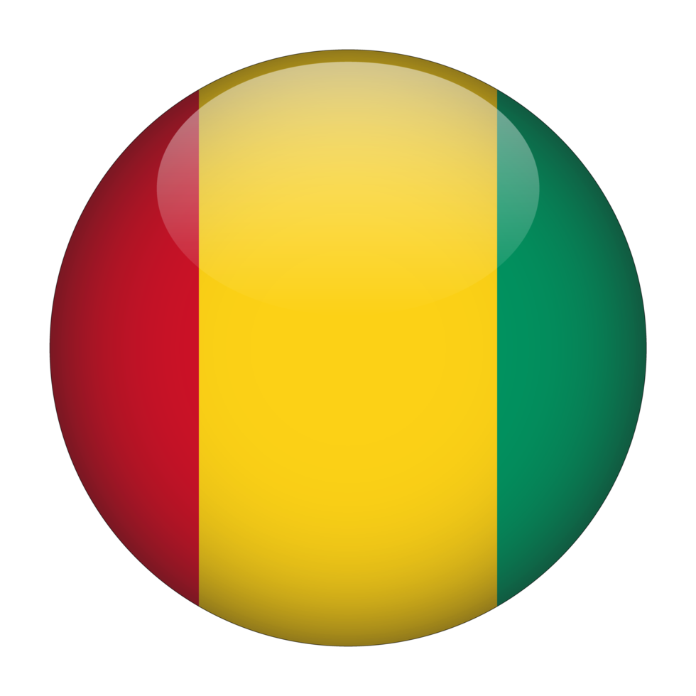 Guinea 3D Rounded Flag with Transparent Background png