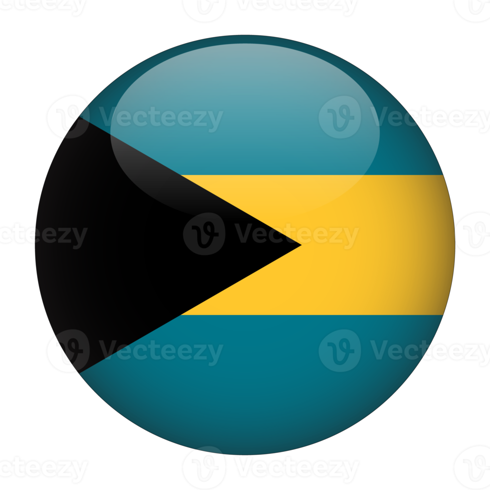 Bahamas 3D Rounded Flag with no Background png