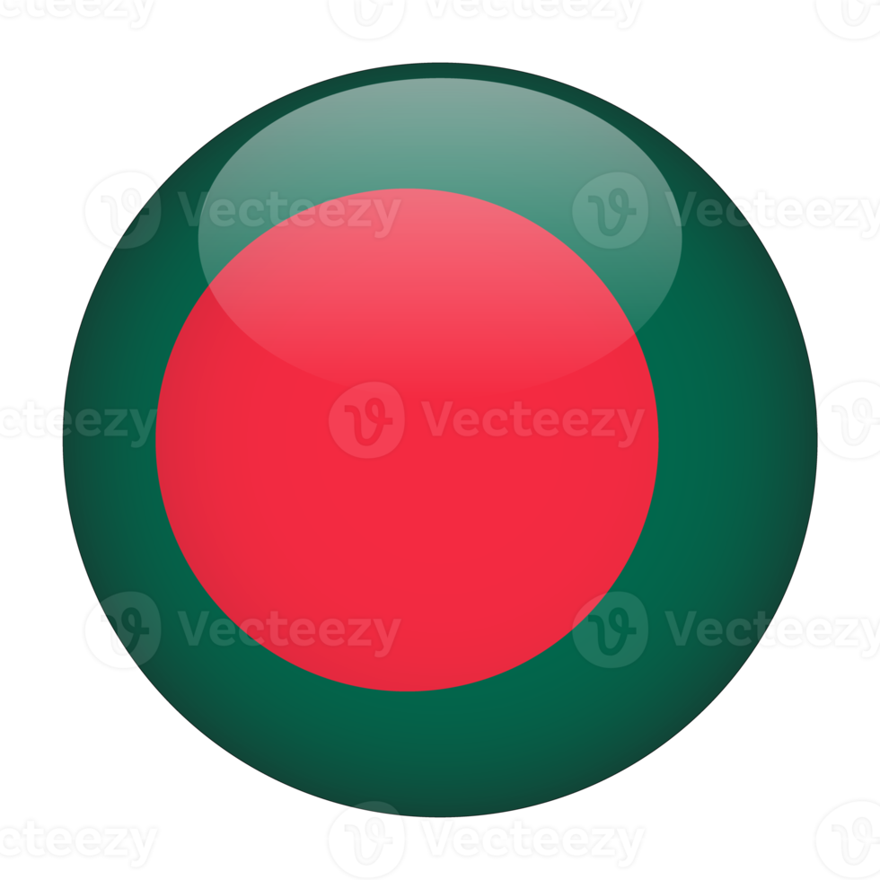 Bangladesh 3D Rounded Flag with no Background png