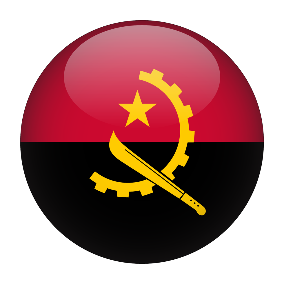 drapeau arrondi 3d angola sans arrière-plan png