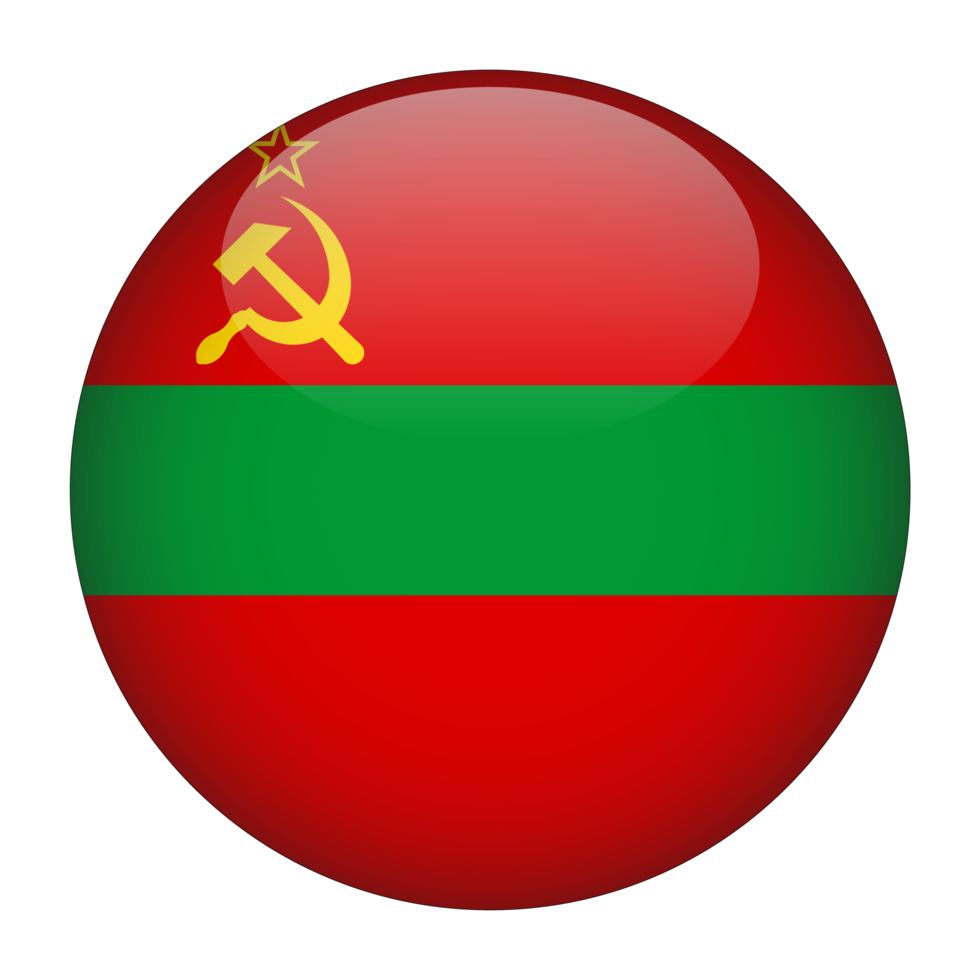 Transnistria 3D Rounded Flag with Transparent Background png