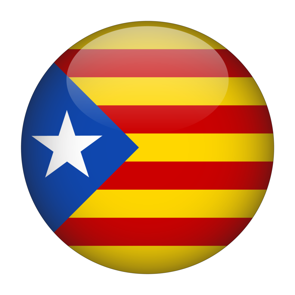 drapeau arrondi 3d catalogne avec fond transparent png