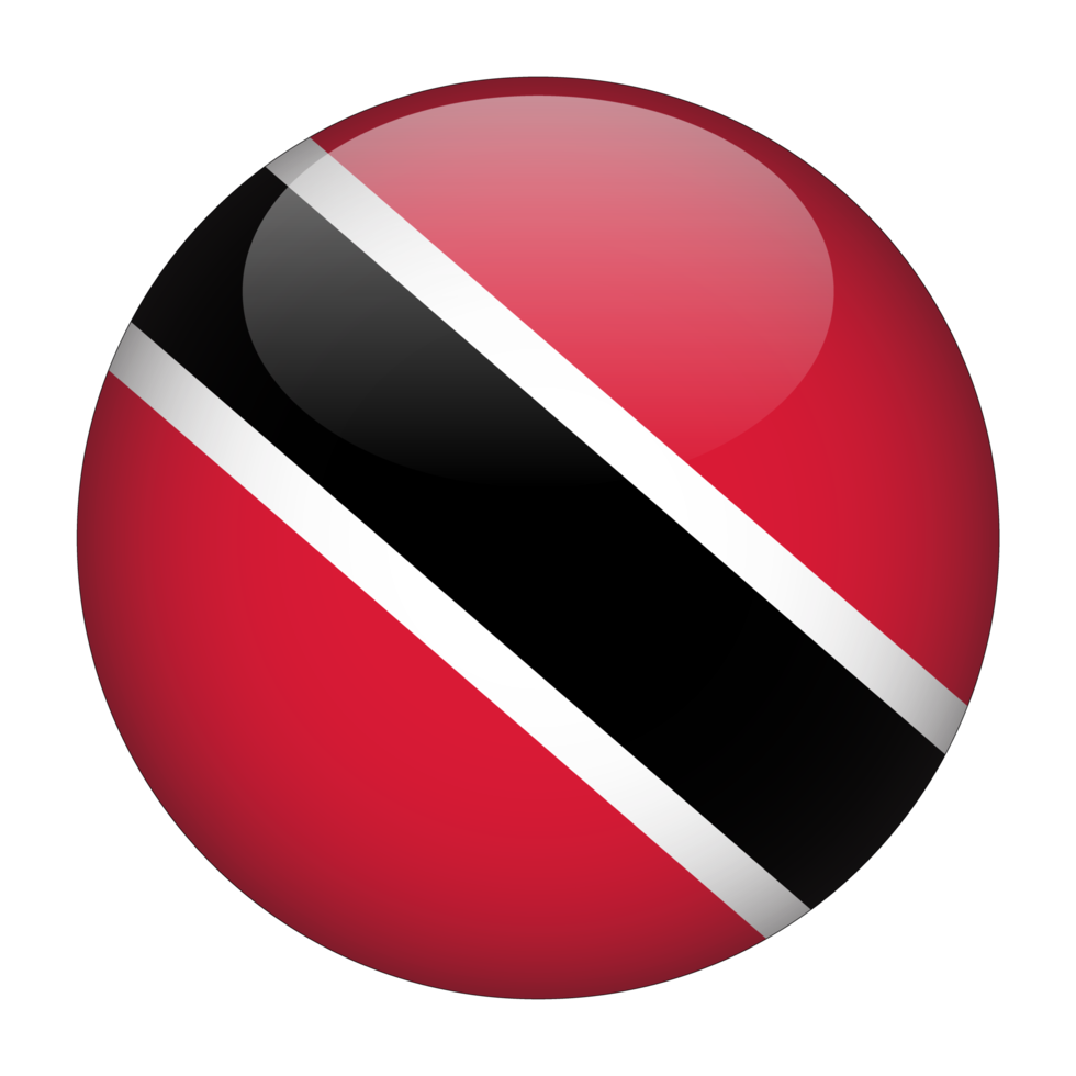 Trinidad e Tobago 3d bandeira arredondada com fundo transparente png