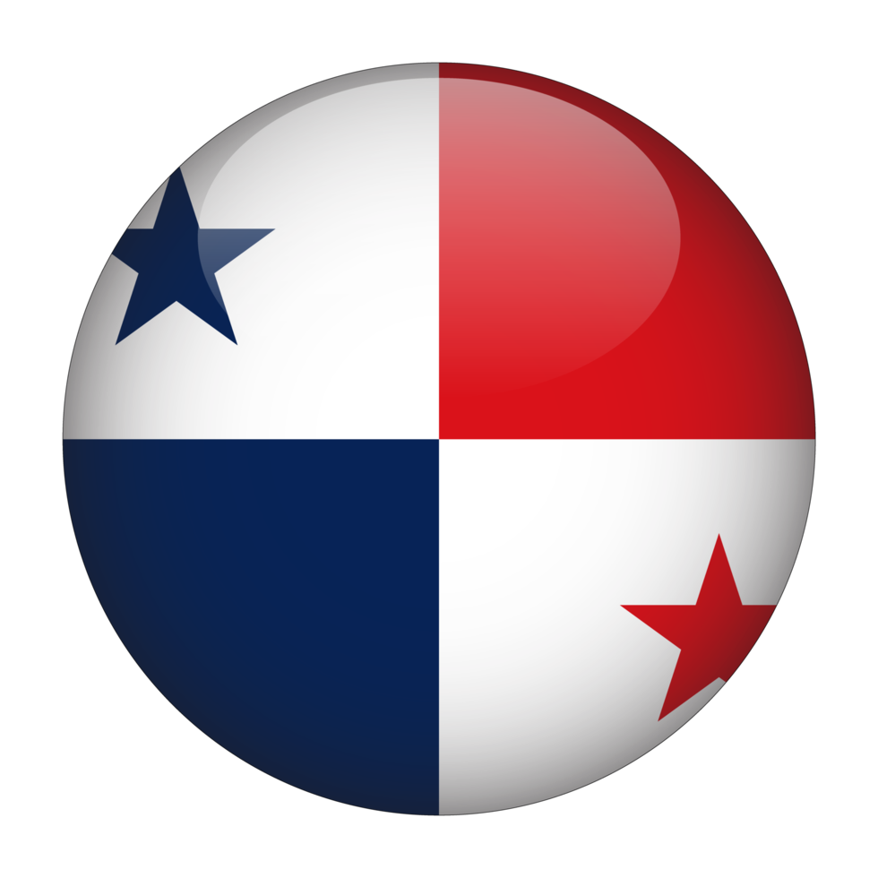 Panama 3D Rounded Flag with Transparent Background png