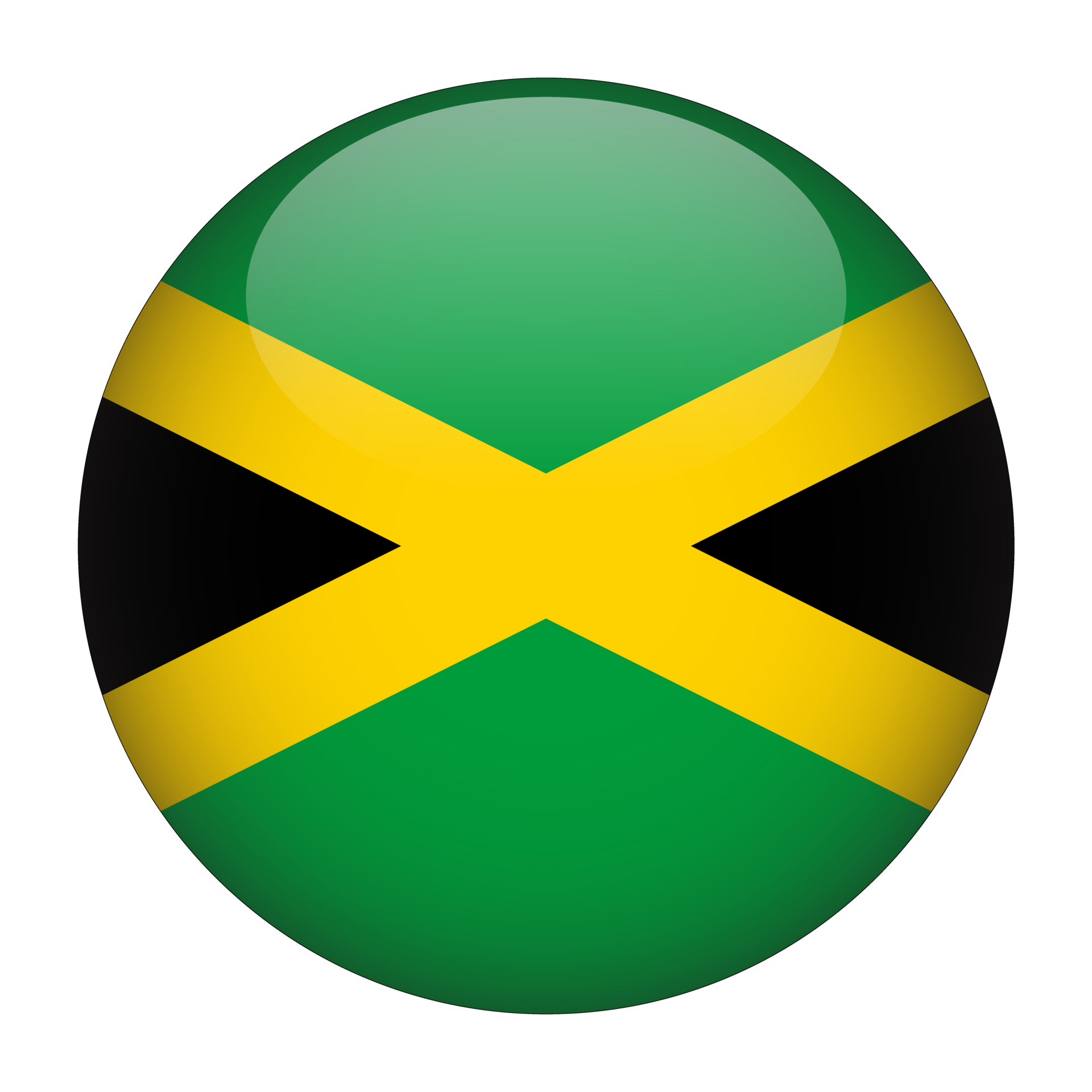 Jamaica 3D Rounded Flag with Transparent Background 15272037 PNG