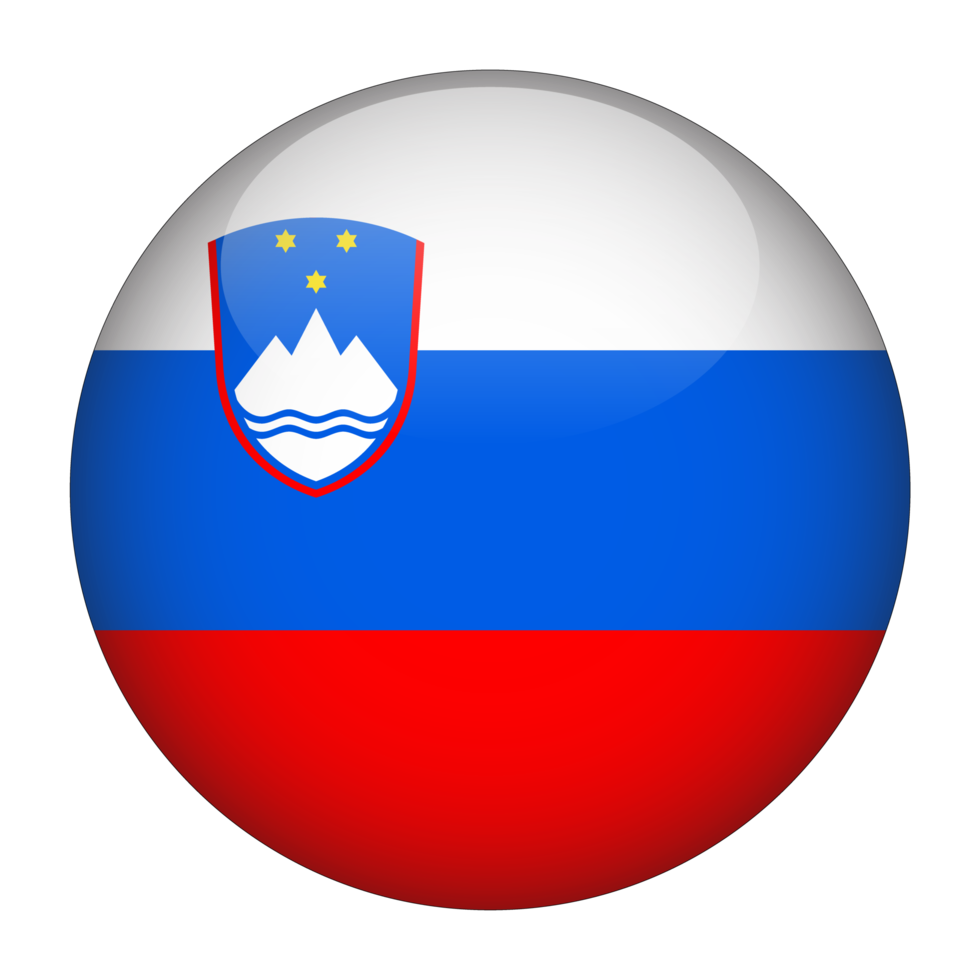 Slovenië 3d afgeronde vlag met transparant achtergrond png