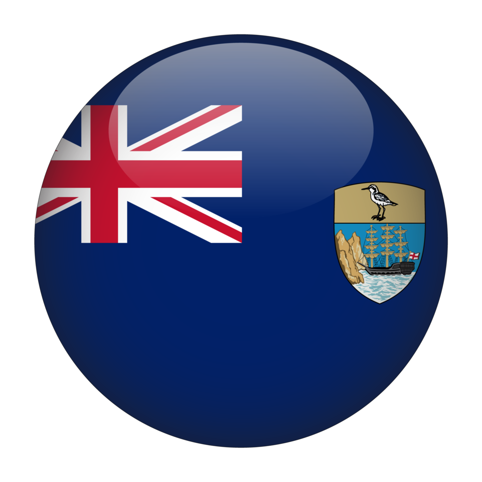 Saint Helena 3D Rounded Flag with Transparent Background png