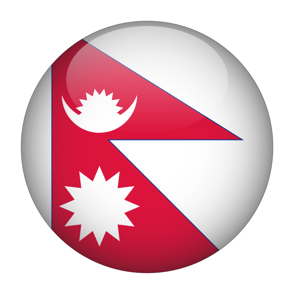 Nepal 3d arrotondato bandiera con trasparente sfondo png