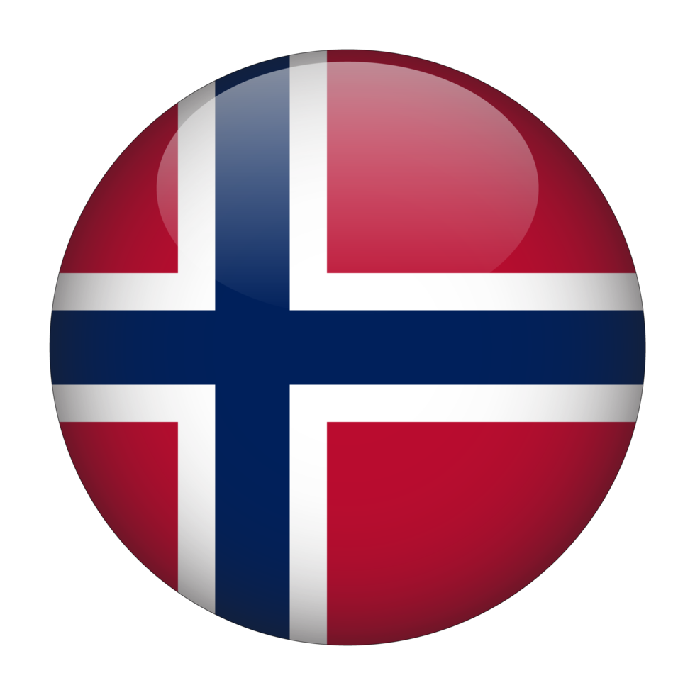 Norge 3d avrundad flagga med transparent bakgrund png