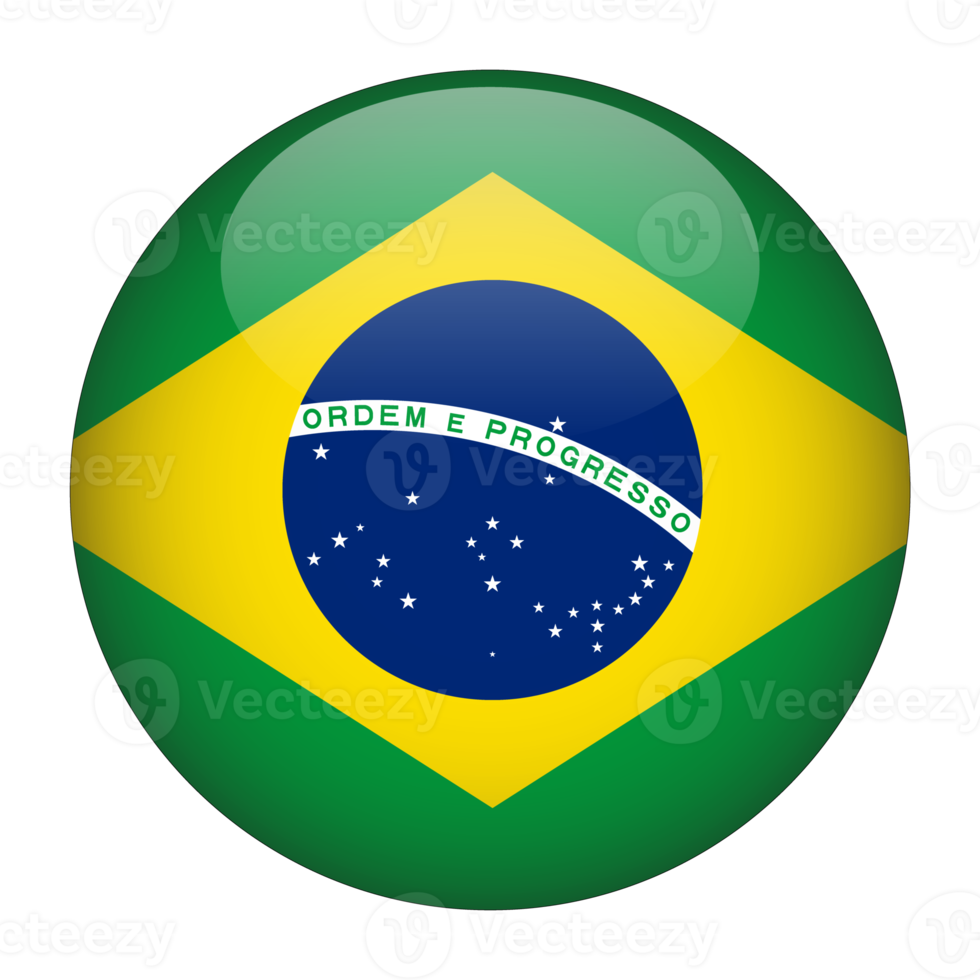 Brazil 3D Rounded Flag with no Background png