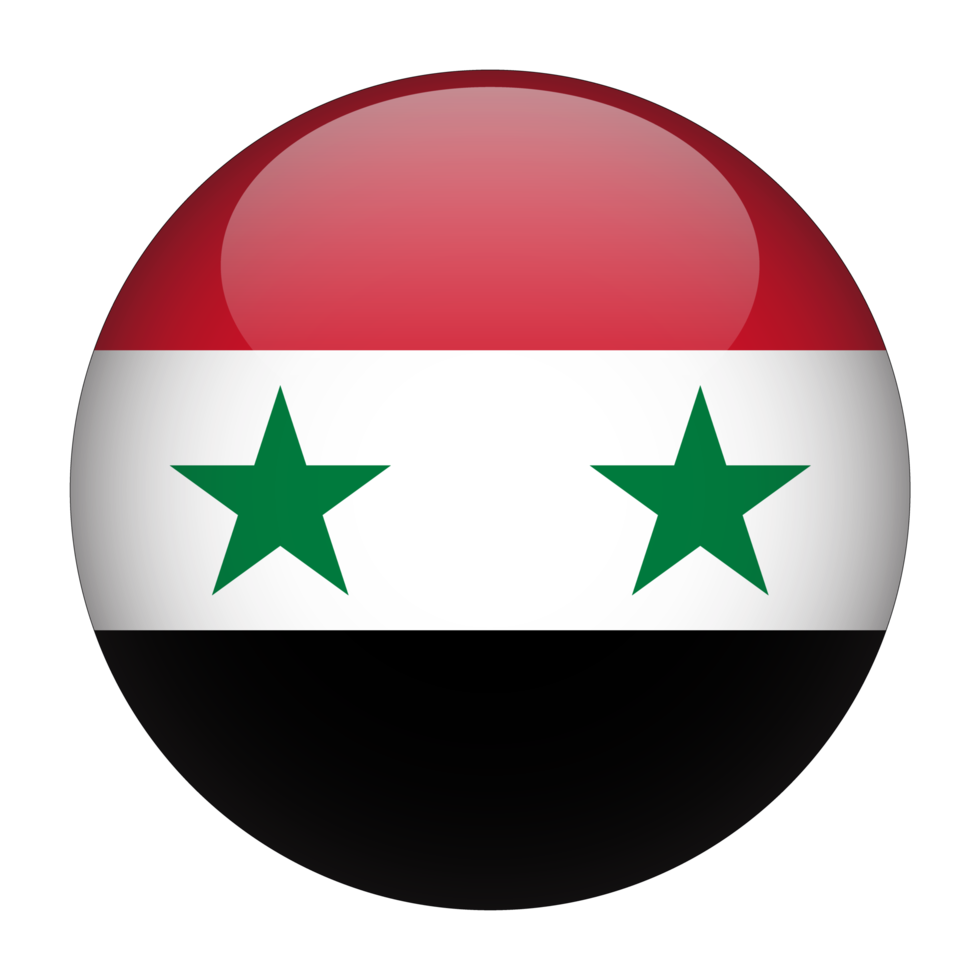 Syria 3D Rounded Flag with Transparent Background png