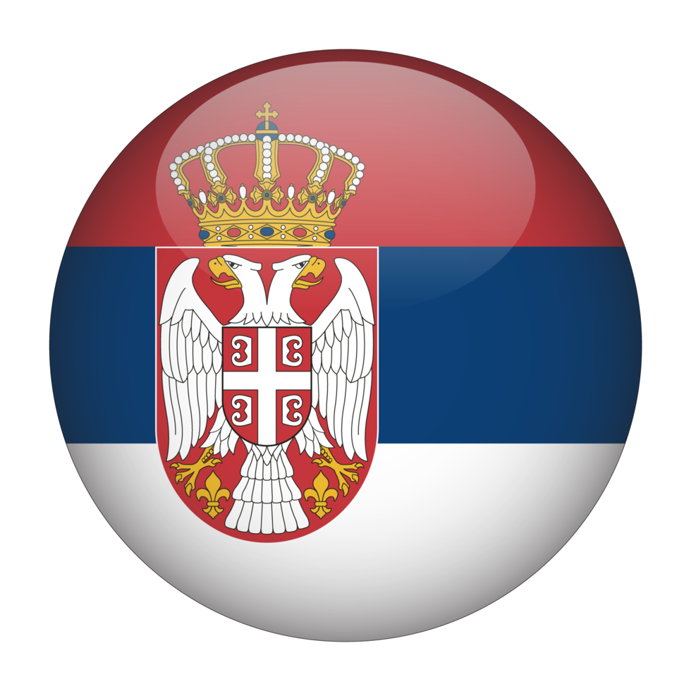 Serbia 3D Rounded Flag with Transparent Background png