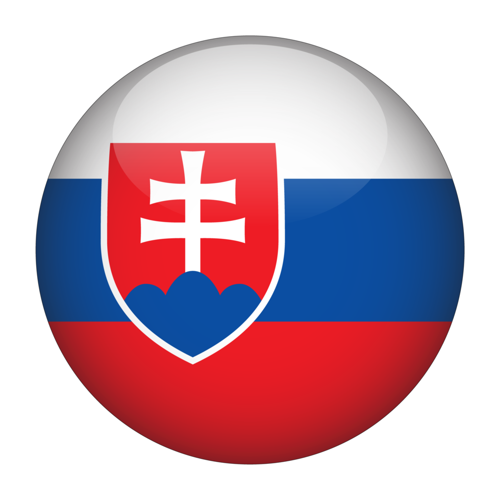Slovakia 3D Rounded Flag with Transparent Background png