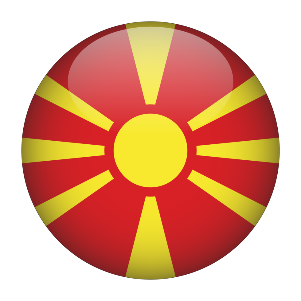 nordmazedonien 3d abgerundete flagge mit transparentem hintergrund png
