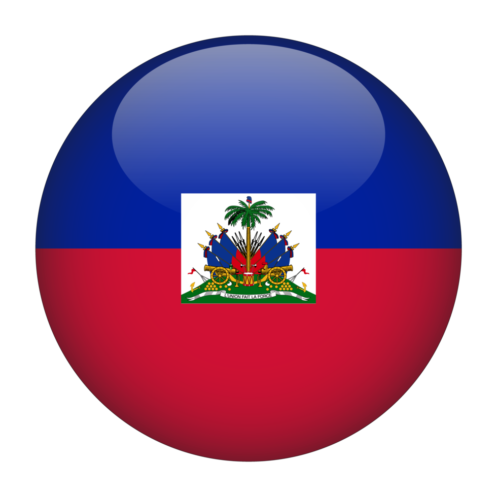 Haiti 3d arrotondato bandiera con trasparente sfondo png