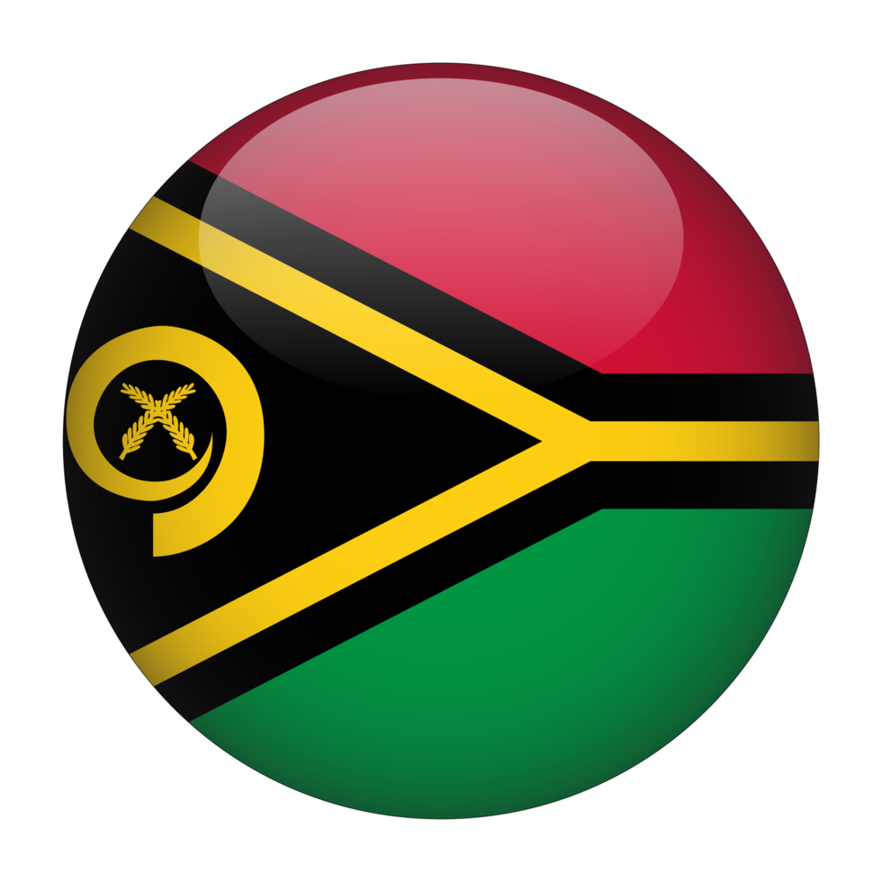 Vanuatu 3D Rounded Flag with Transparent Background png