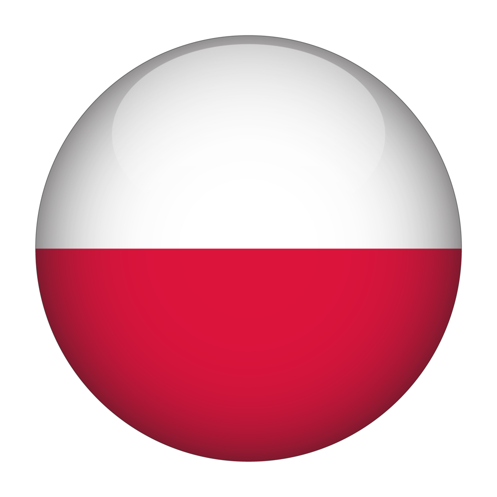 polen 3d abgerundete flagge mit transparentem hintergrund png