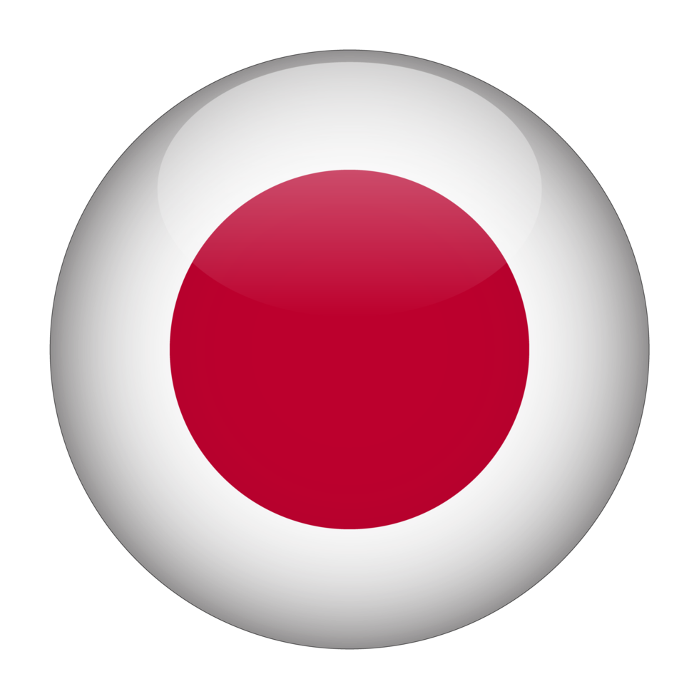 drapeau arrondi 3d du japon avec fond transparent png