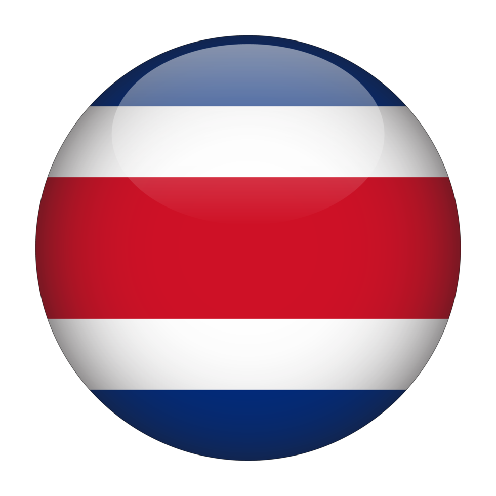 Costa Rica 3D Rounded Flag with Transparent Background png
