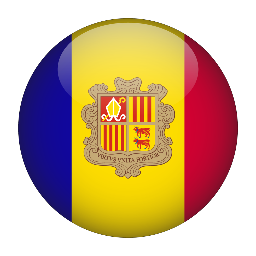 Andorra 3D Rounded Flag with no Background 15272077 PNG