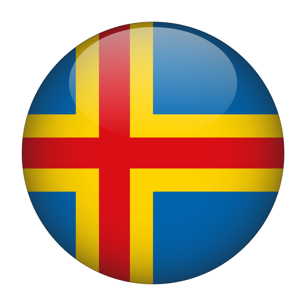 Aland 3D Rounded Flag with no Background png