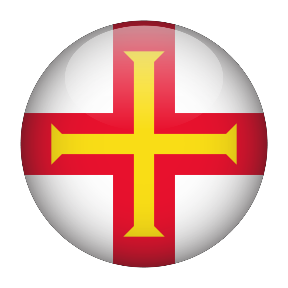 Guernsey 3D Rounded Flag with Transparent Background png