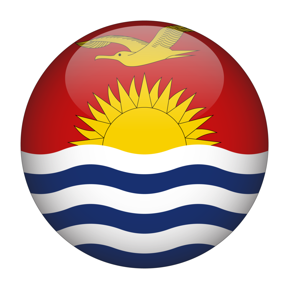 Kiribati 3D Rounded Flag with Transparent Background png