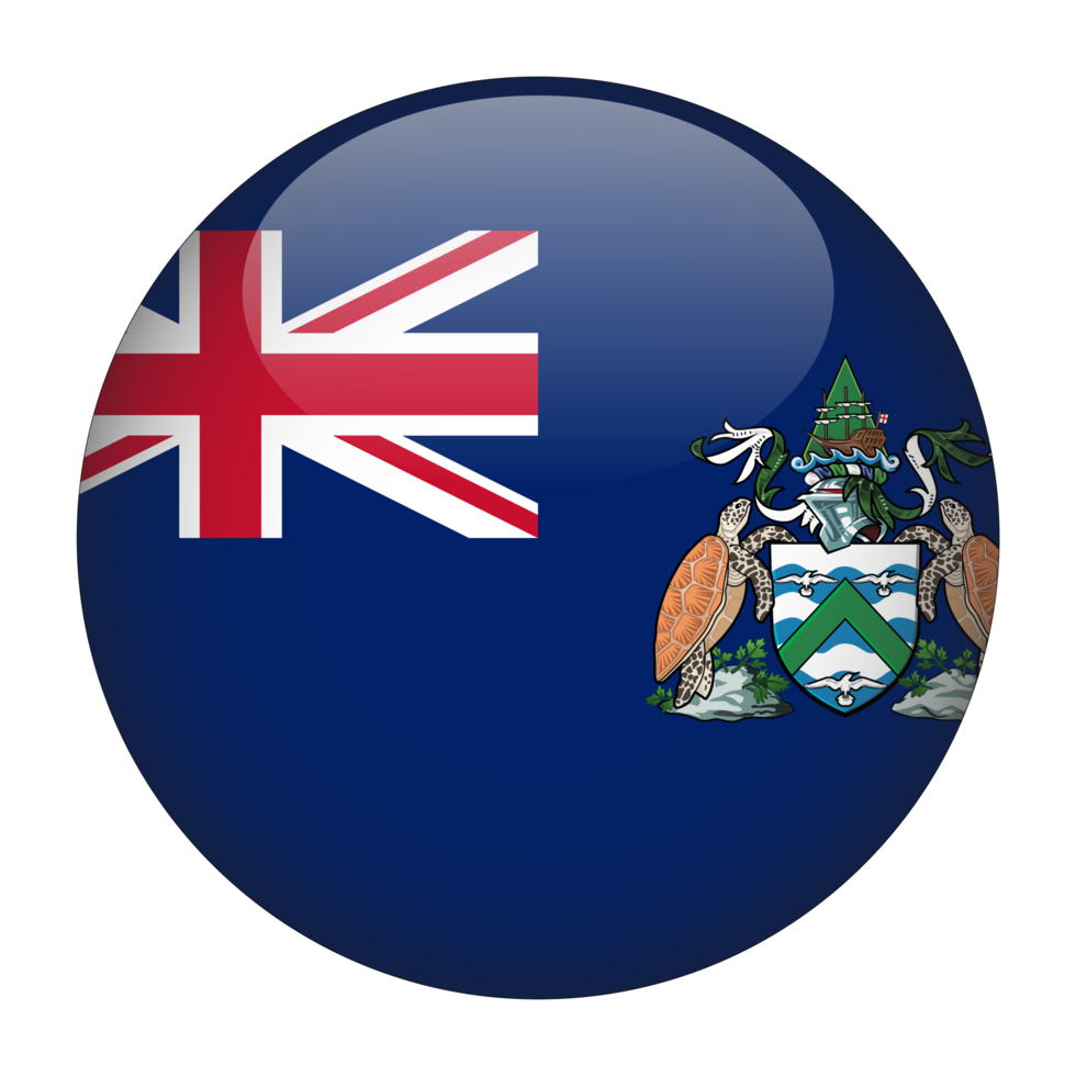 Ascension Island 3D Rounded Flag with no Background png