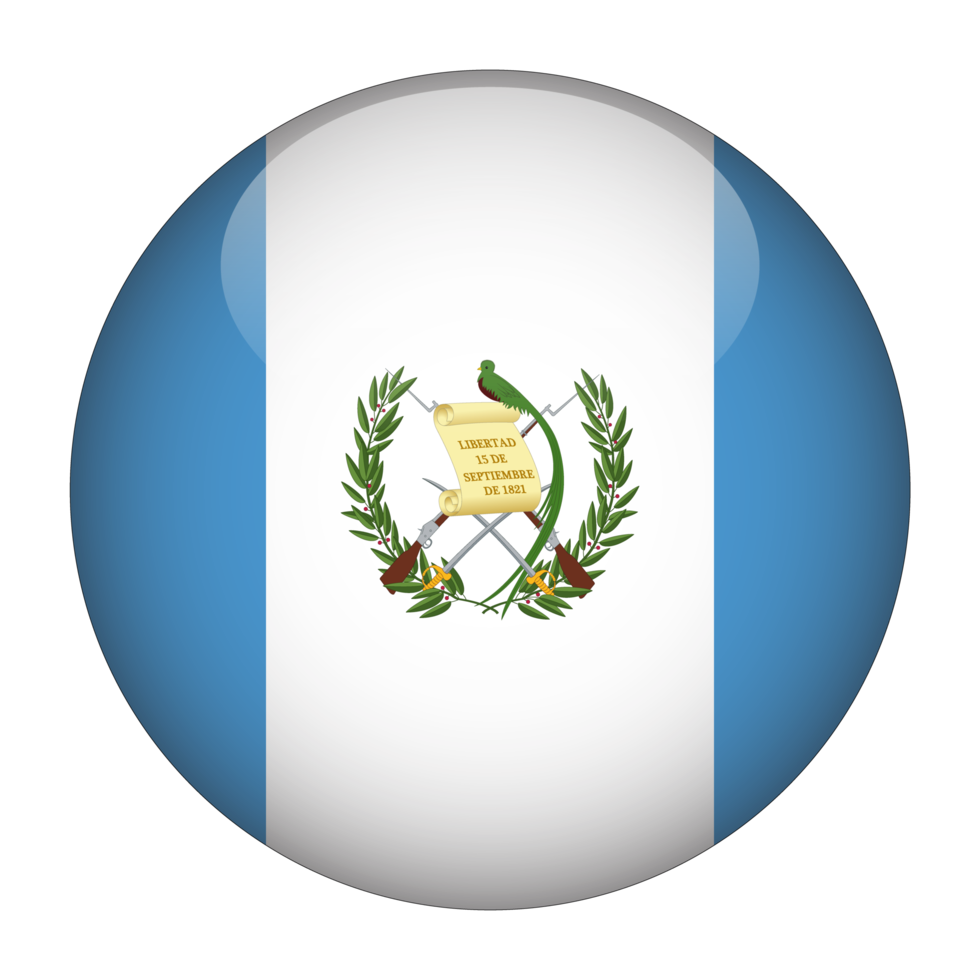 guatemala 3d avrundad flagga med transparent bakgrund png