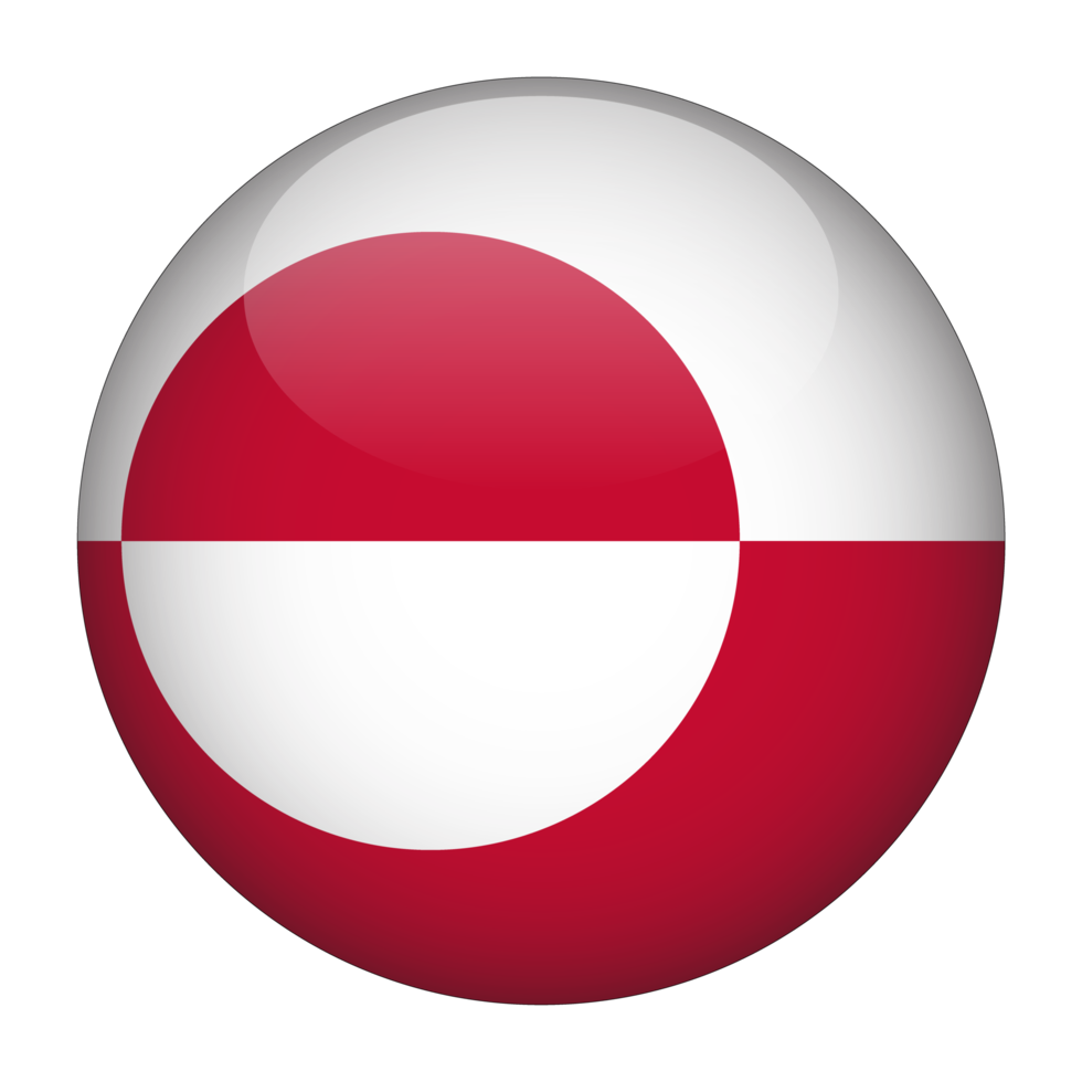 Greenland 3D Rounded Flag with Transparent Background png