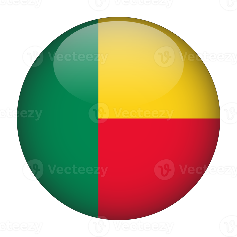 Benin 3D Rounded Flag with no Background png