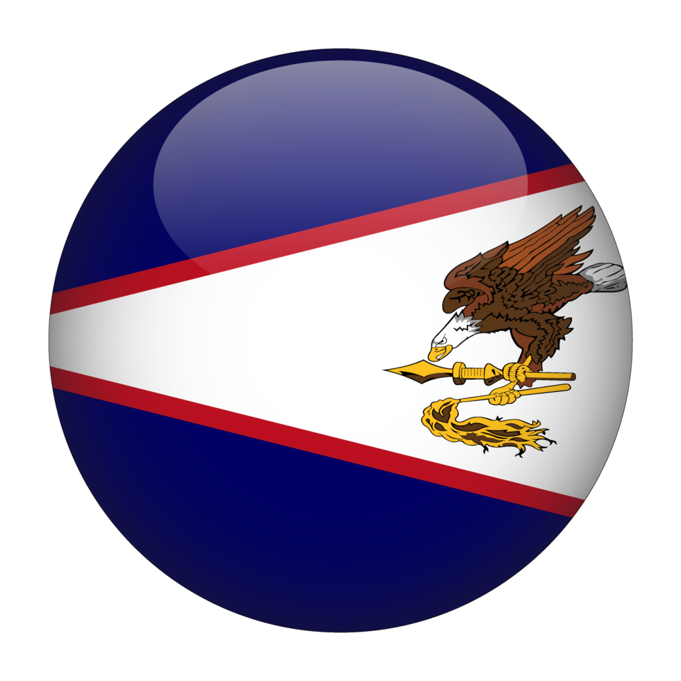 American Samoa 3D Rounded Flag with no Background png