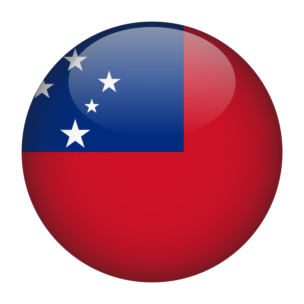 Samoa 3D Rounded Flag with Transparent Background png